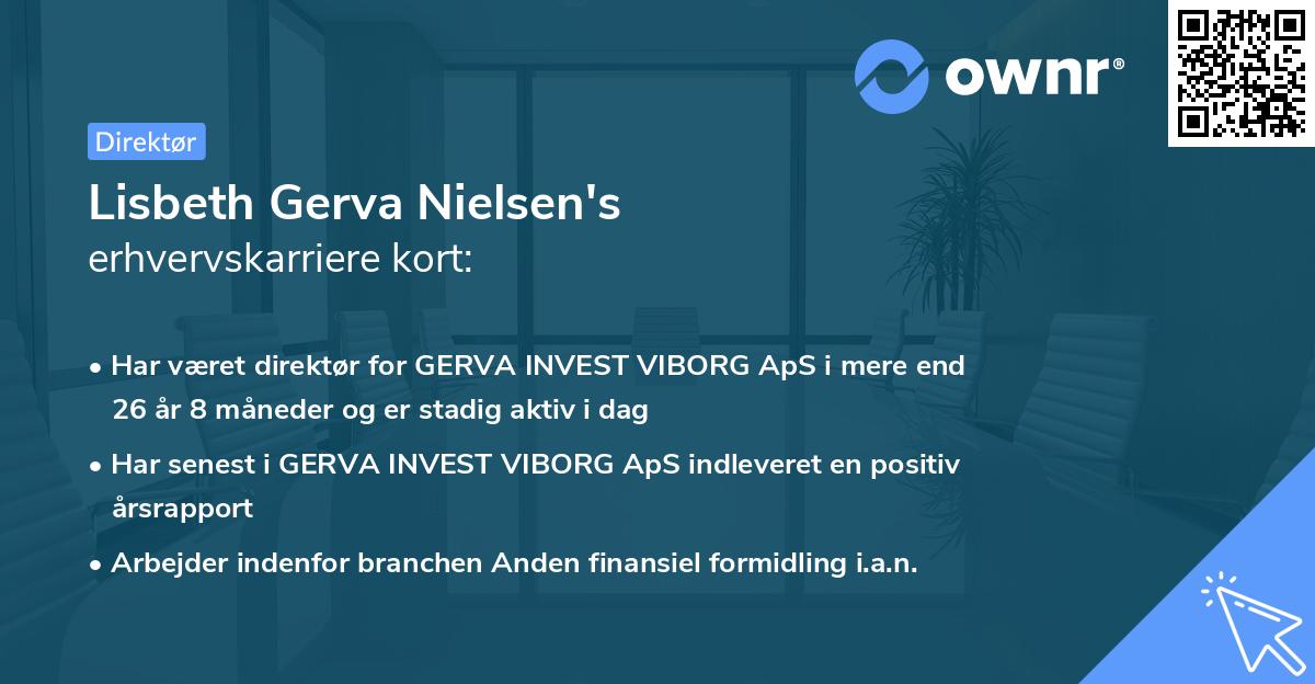 Lisbeth Gerva Nielsen's erhvervskarriere kort