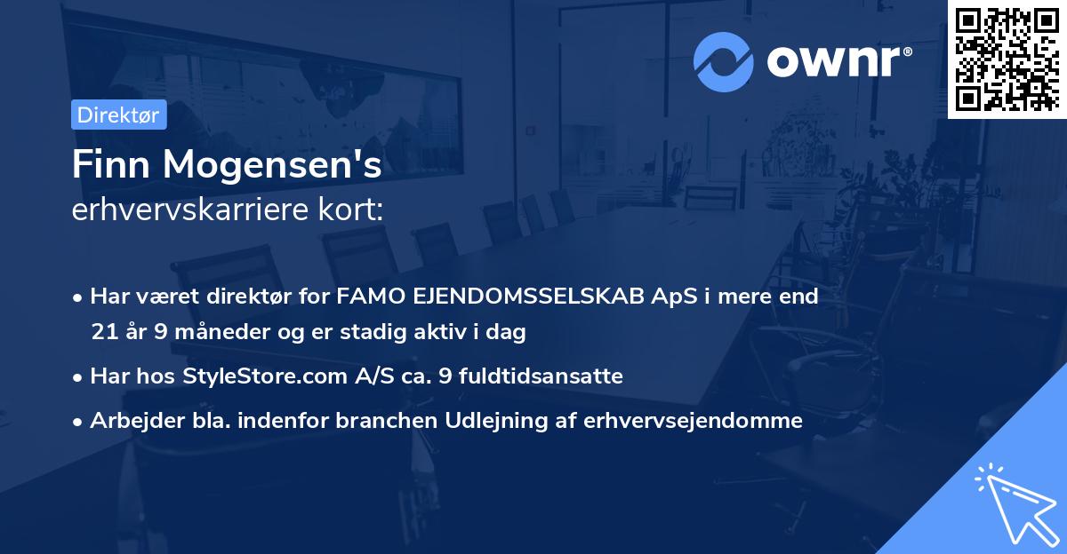 Finn Mogensen's erhvervskarriere kort