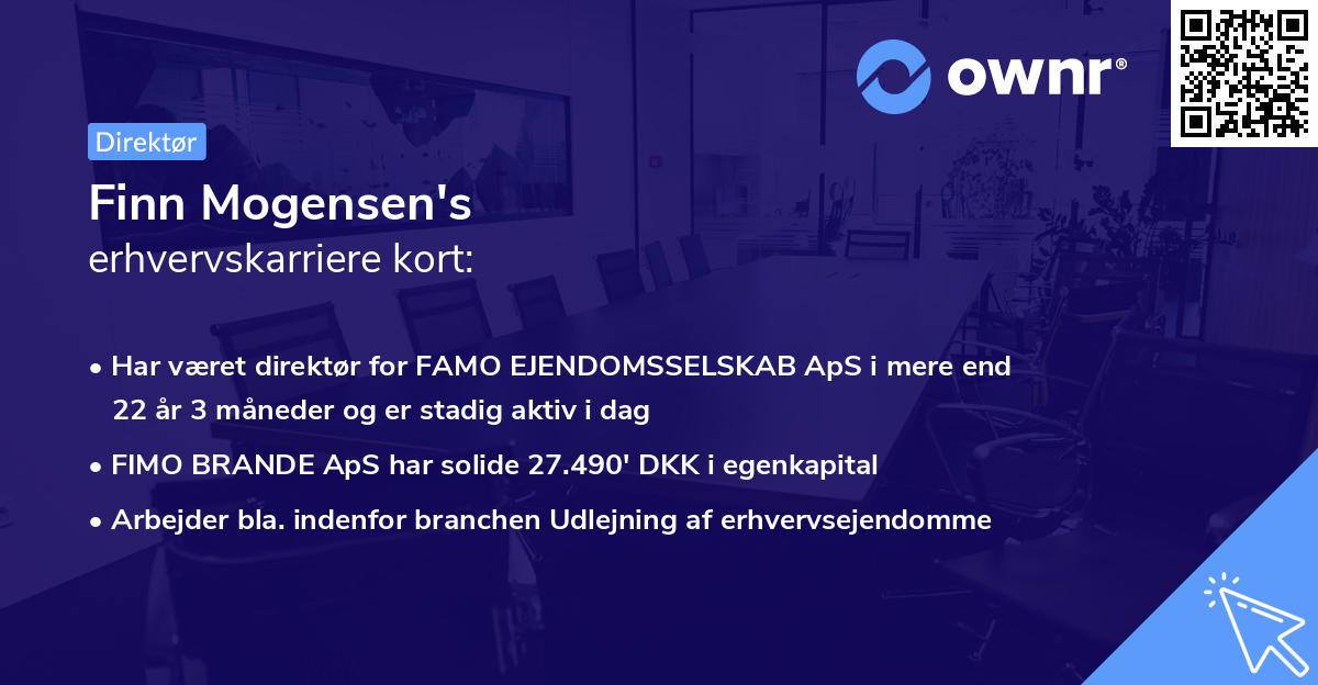 Finn Mogensen's erhvervskarriere kort