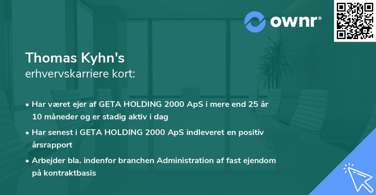 Thomas Kyhn's erhvervskarriere kort