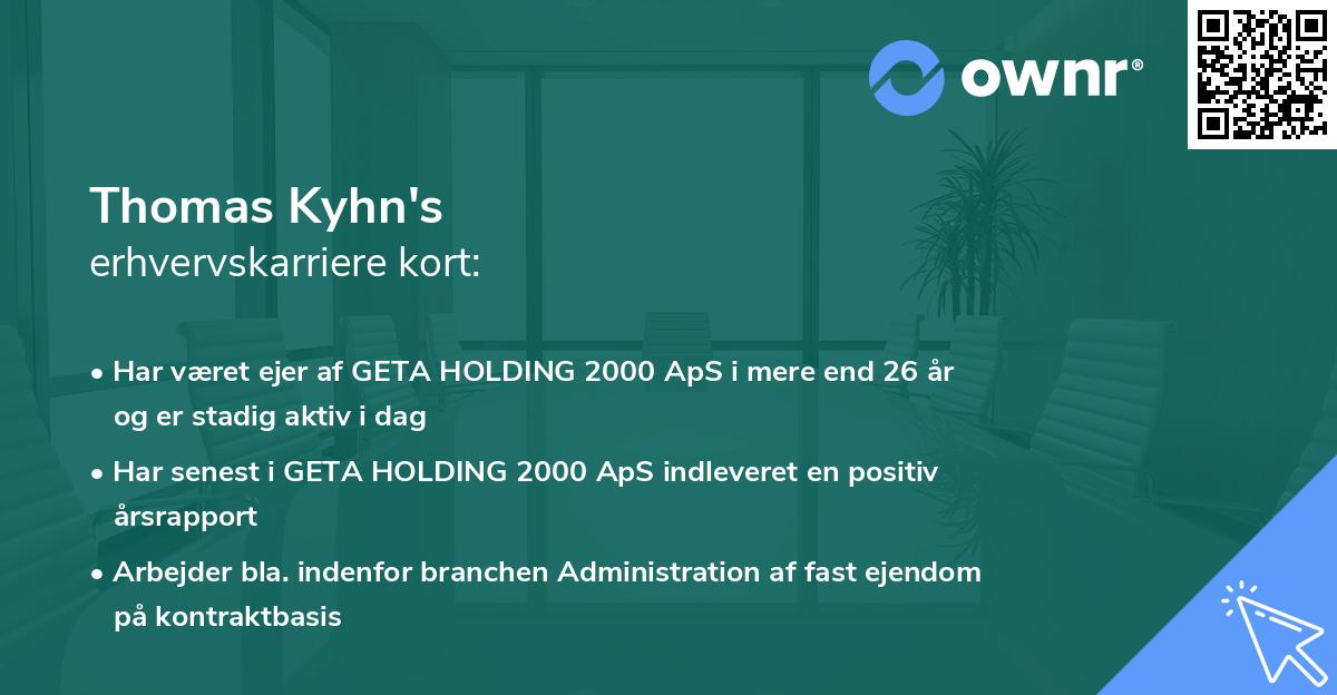 Thomas Kyhn's erhvervskarriere kort