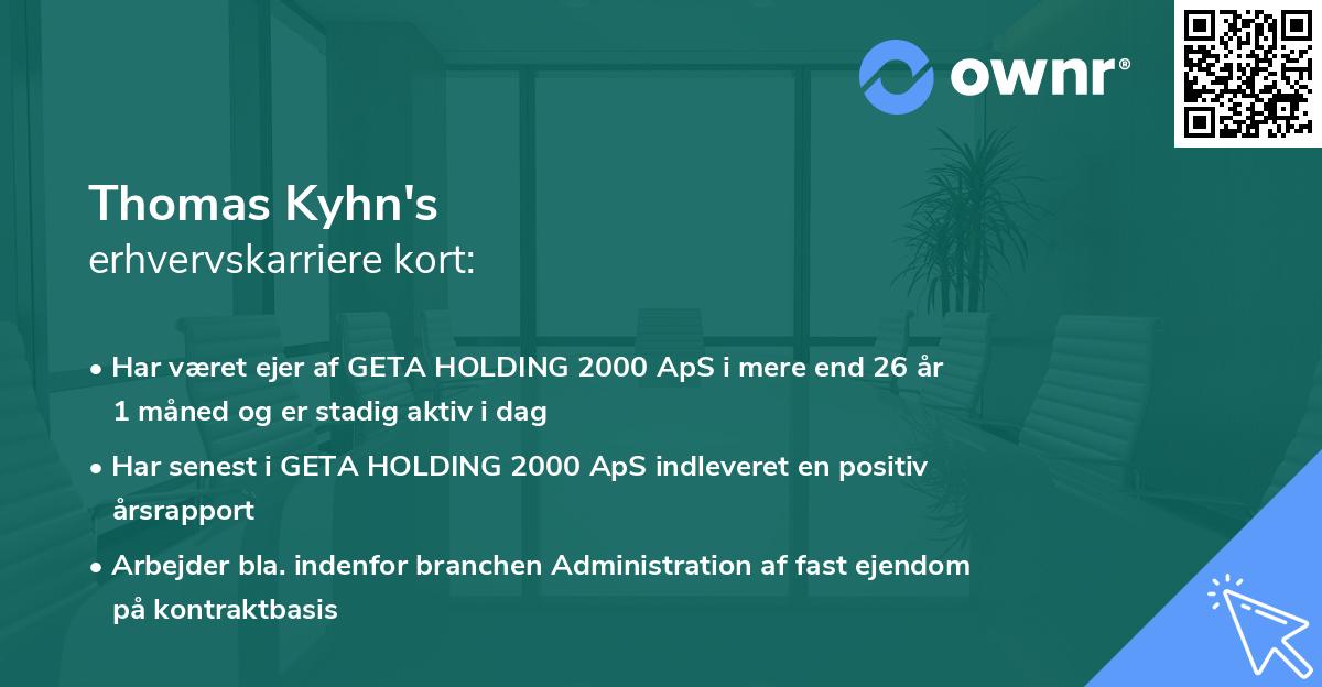 Thomas Kyhn's erhvervskarriere kort