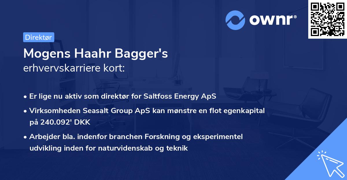 Mogens Haahr Bagger's erhvervskarriere kort