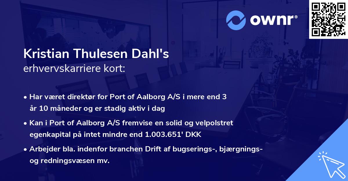 Kristian Thulesen Dahl's erhvervskarriere kort