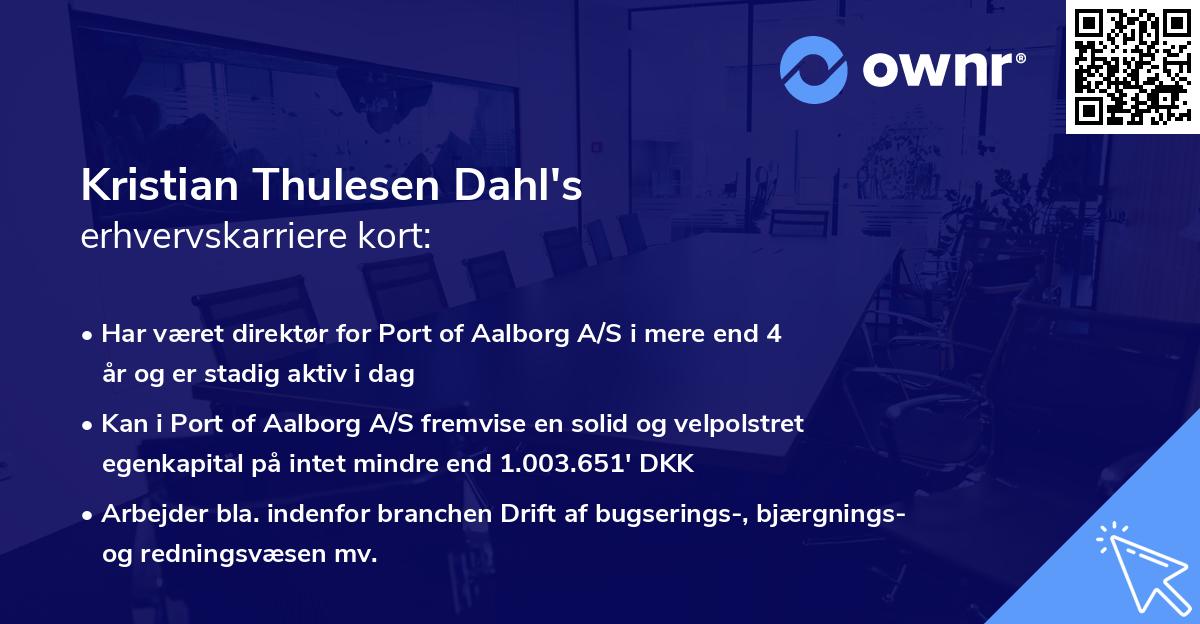 Kristian Thulesen Dahl's erhvervskarriere kort