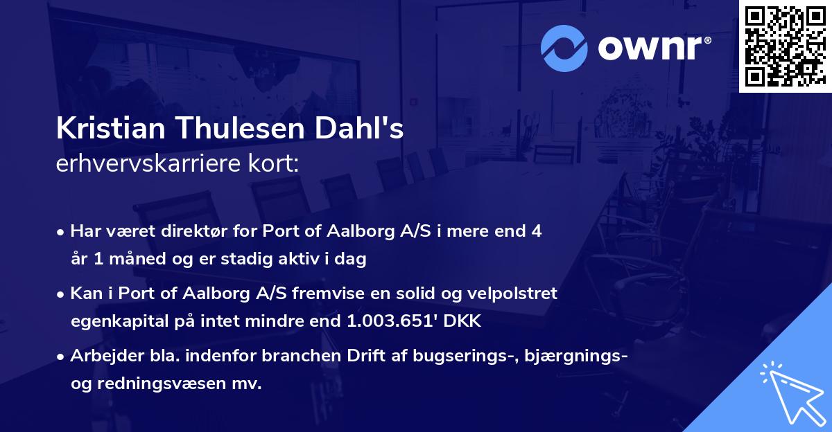 Kristian Thulesen Dahl's erhvervskarriere kort