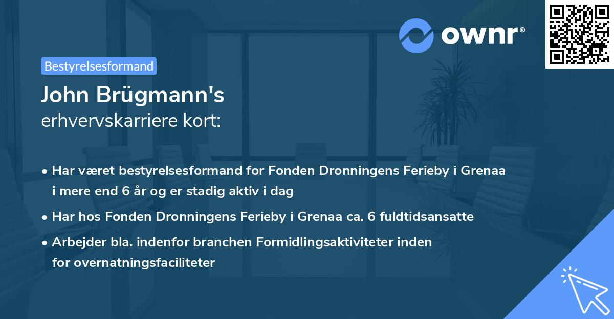 John Brügmann's erhvervskarriere kort