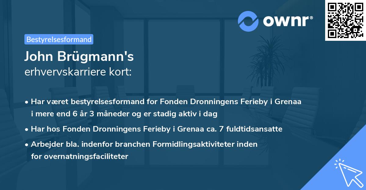 John Brügmann's erhvervskarriere kort