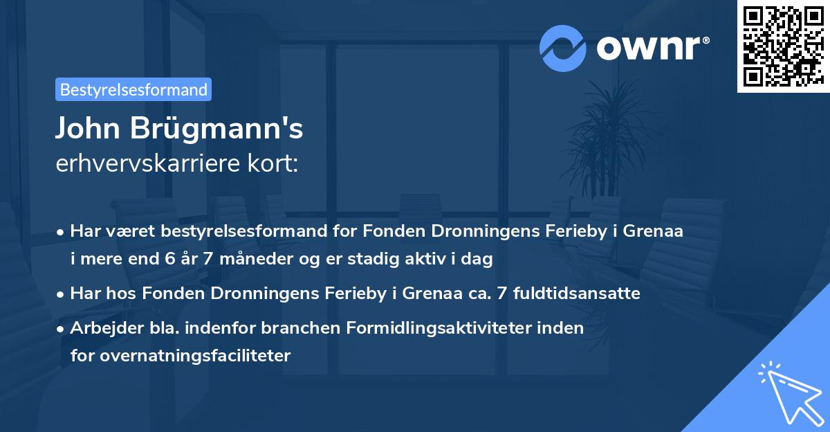 John Brügmann's erhvervskarriere kort