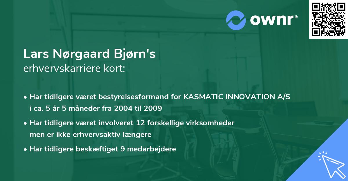 Lars Nørgaard Bjørn's erhvervskarriere kort