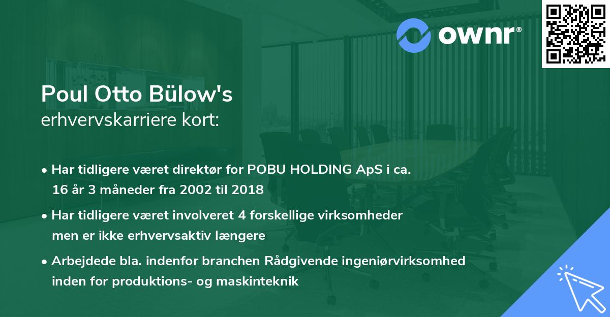 Poul Otto Bülow's erhvervskarriere kort