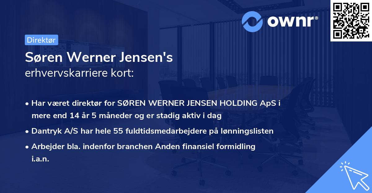 Søren Werner Jensen's erhvervskarriere kort