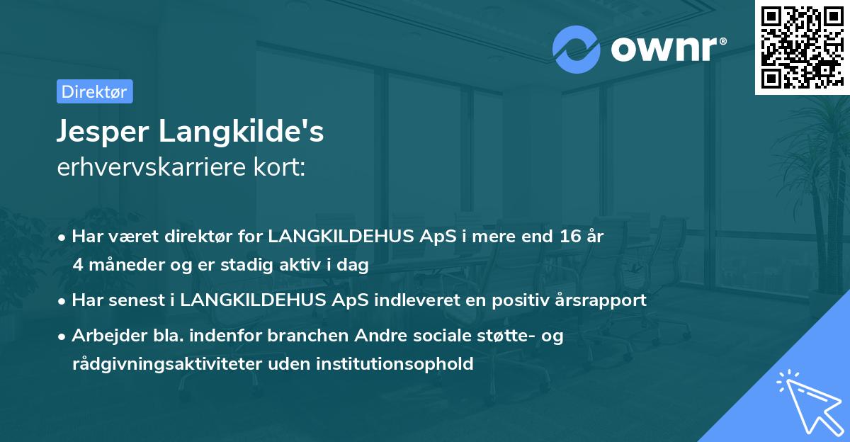 Jesper Langkilde's erhvervskarriere kort