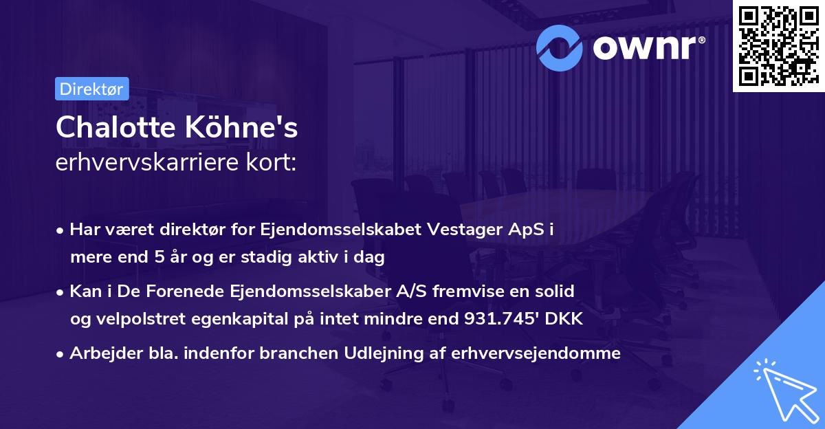 Chalotte Köhne's erhvervskarriere kort