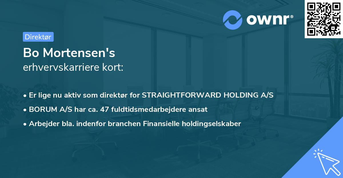 Bo Mortensen's erhvervskarriere kort