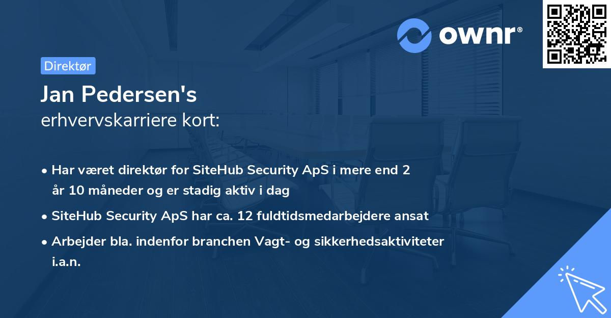 Jan Pedersen's erhvervskarriere kort