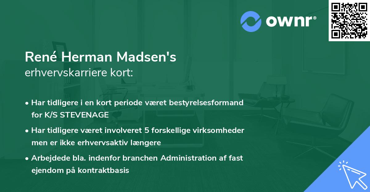 René Herman Madsen's erhvervskarriere kort