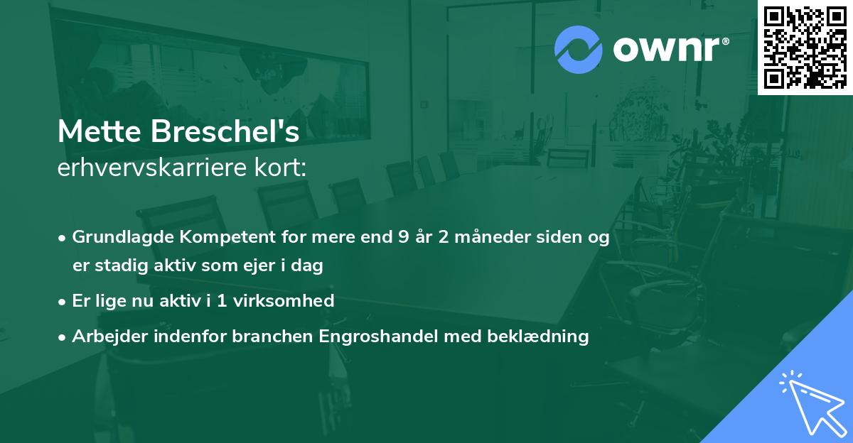 Mette Breschel's erhvervskarriere kort