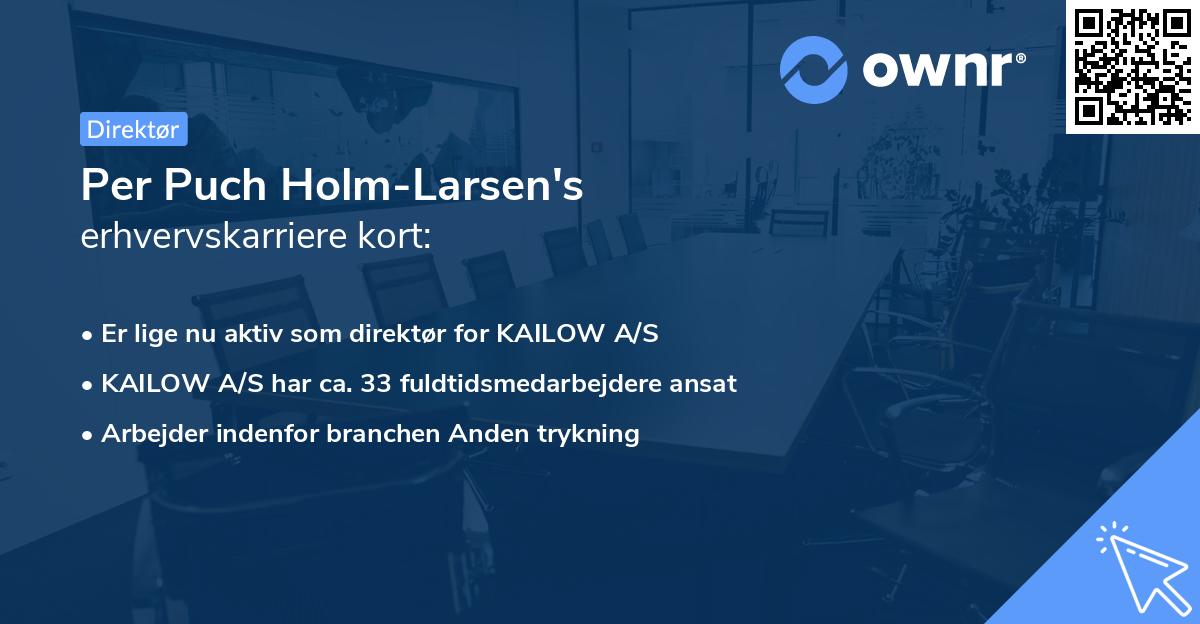 Per Puch Holm-Larsen's erhvervskarriere kort