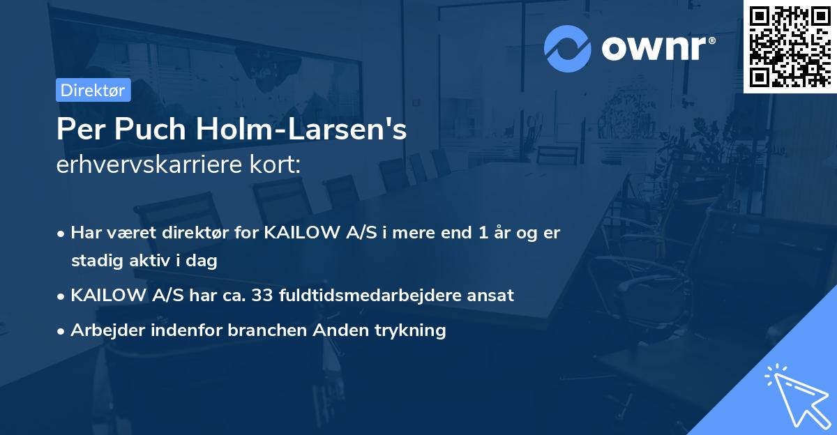 Per Puch Holm-Larsen's erhvervskarriere kort