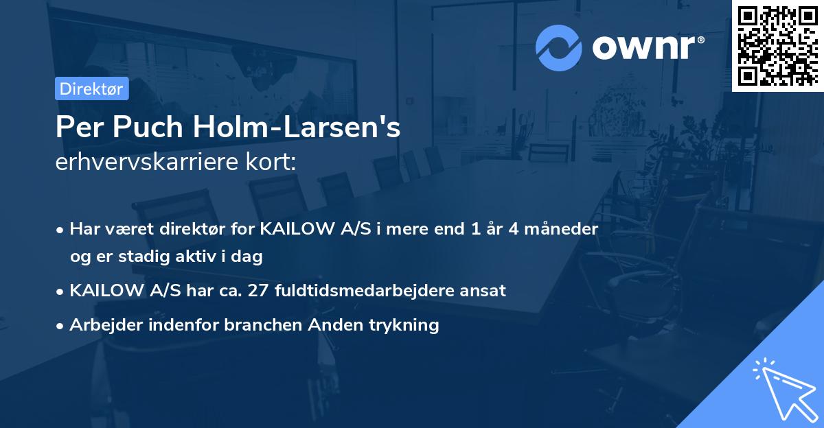 Per Puch Holm-Larsen's erhvervskarriere kort