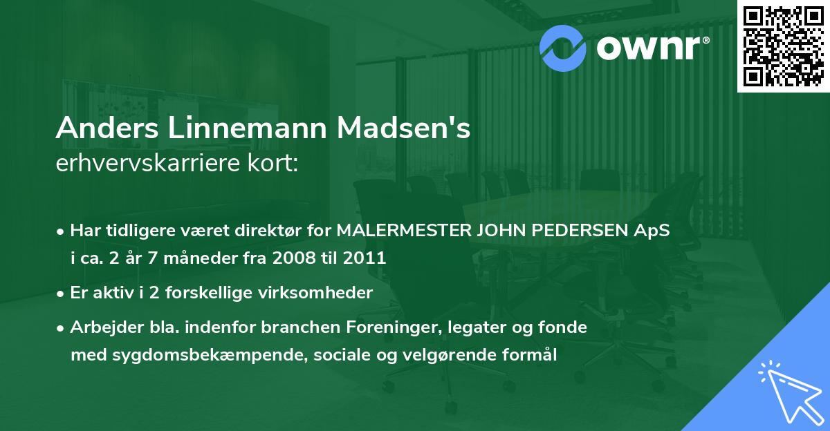 Anders Linnemann Madsen's erhvervskarriere kort