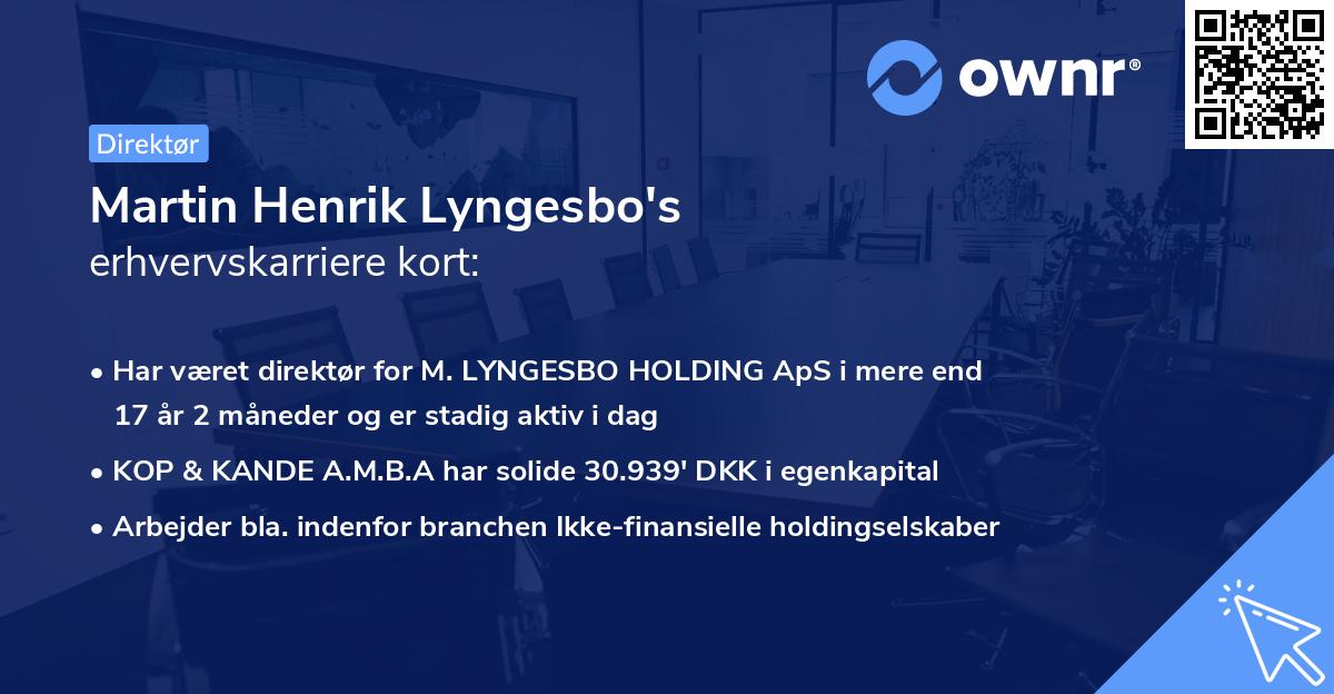 Martin Henrik Lyngesbo's erhvervskarriere kort