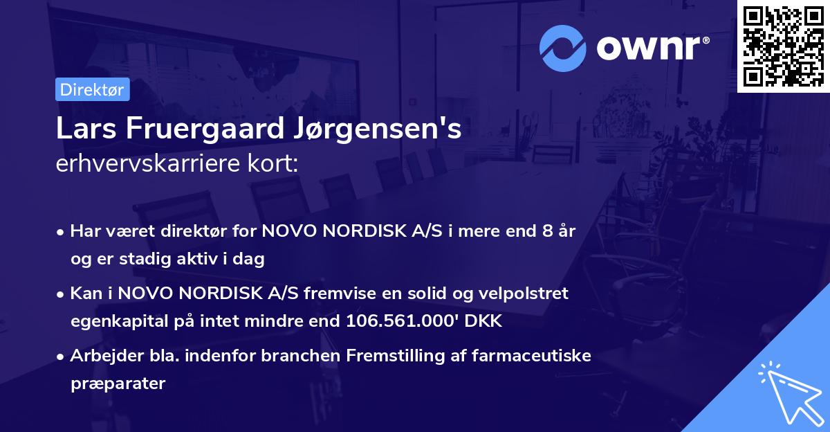 Lars Fruergaard Jørgensen's erhvervskarriere kort