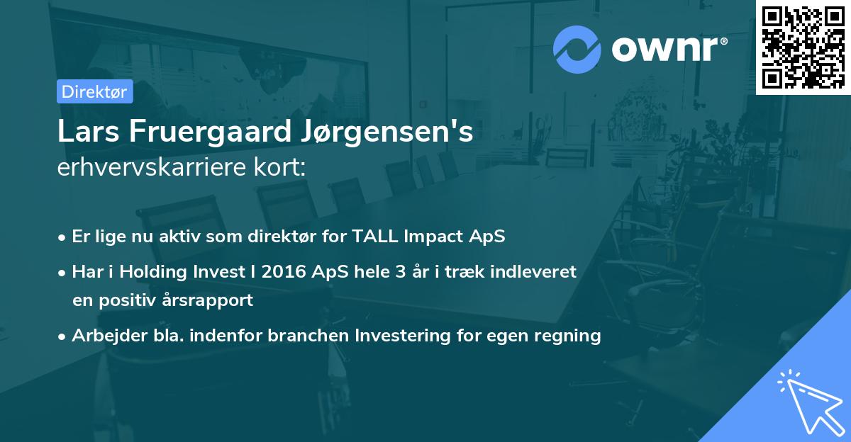 Lars Fruergaard Jørgensen's erhvervskarriere kort