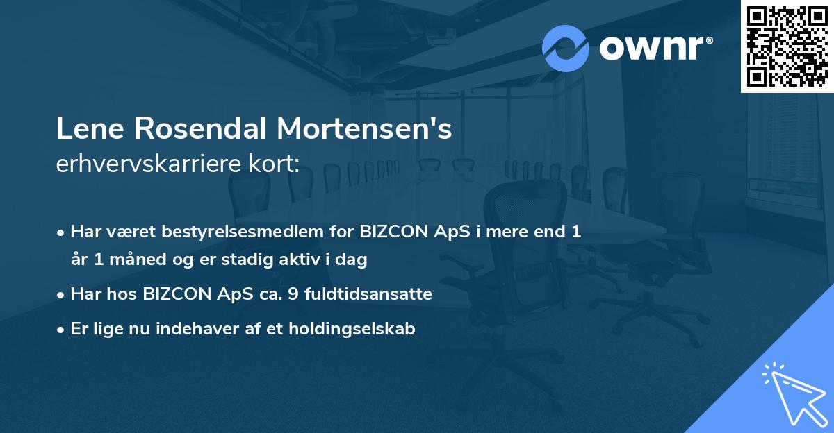 Lene Rosendal Mortensen's erhvervskarriere kort