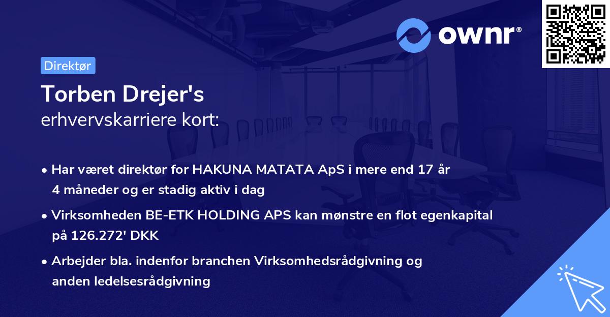 Torben Drejer's erhvervskarriere kort