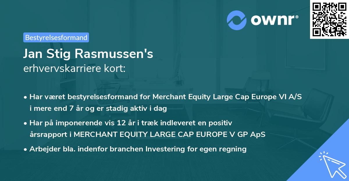 Jan Stig Rasmussen's erhvervskarriere kort