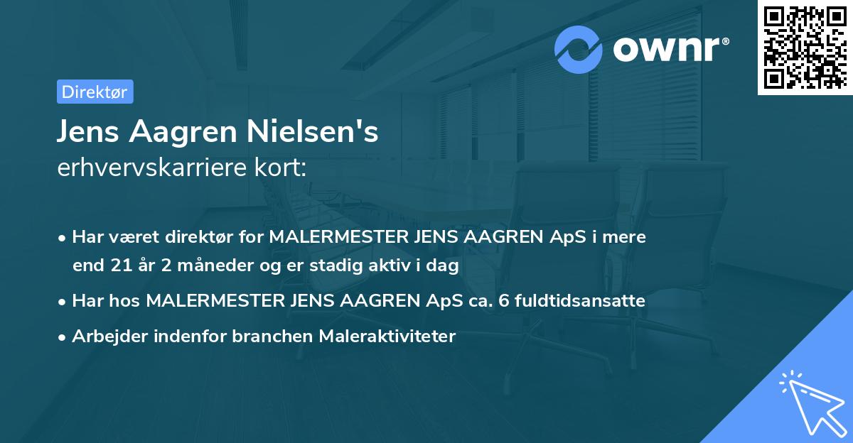 Jens Aagren Nielsen's erhvervskarriere kort