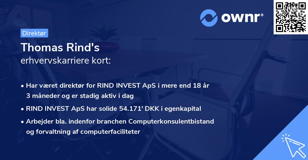 Thomas Rind's erhvervskarriere kort