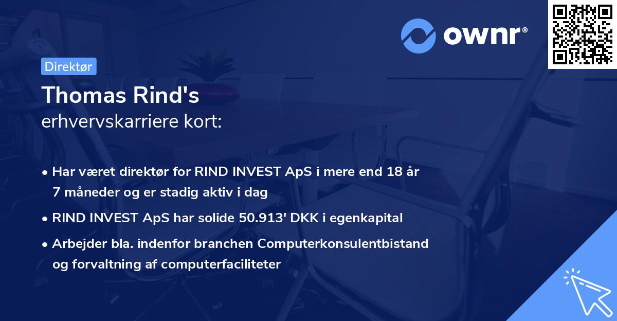 Thomas Rind's erhvervskarriere kort