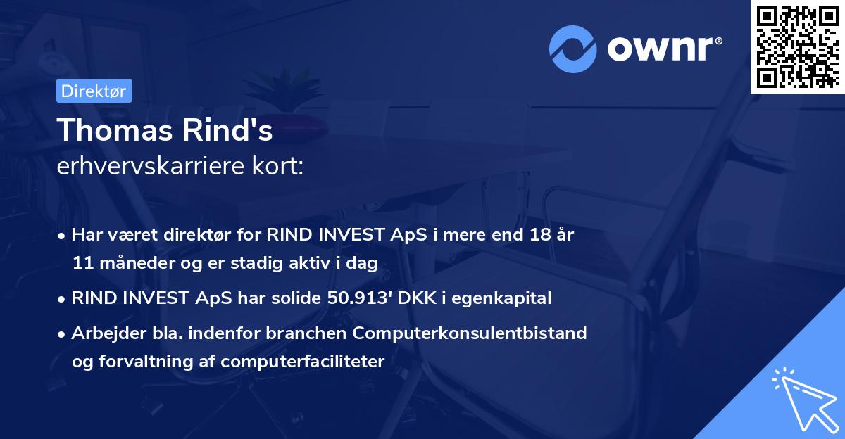 Thomas Rind's erhvervskarriere kort