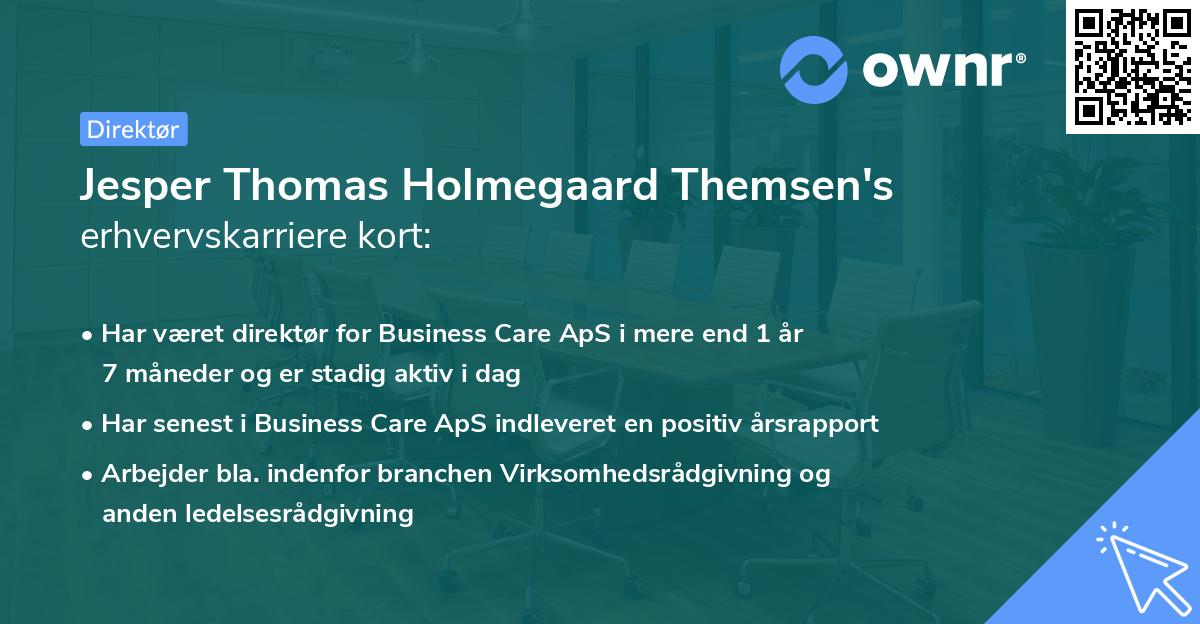 Jesper Thomas Holmegaard Themsen's erhvervskarriere kort