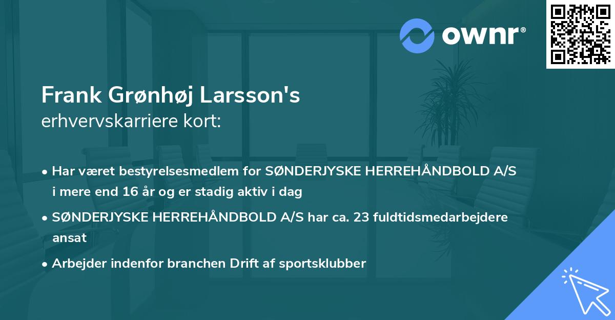 Frank Grønhøj Larsson's erhvervskarriere kort