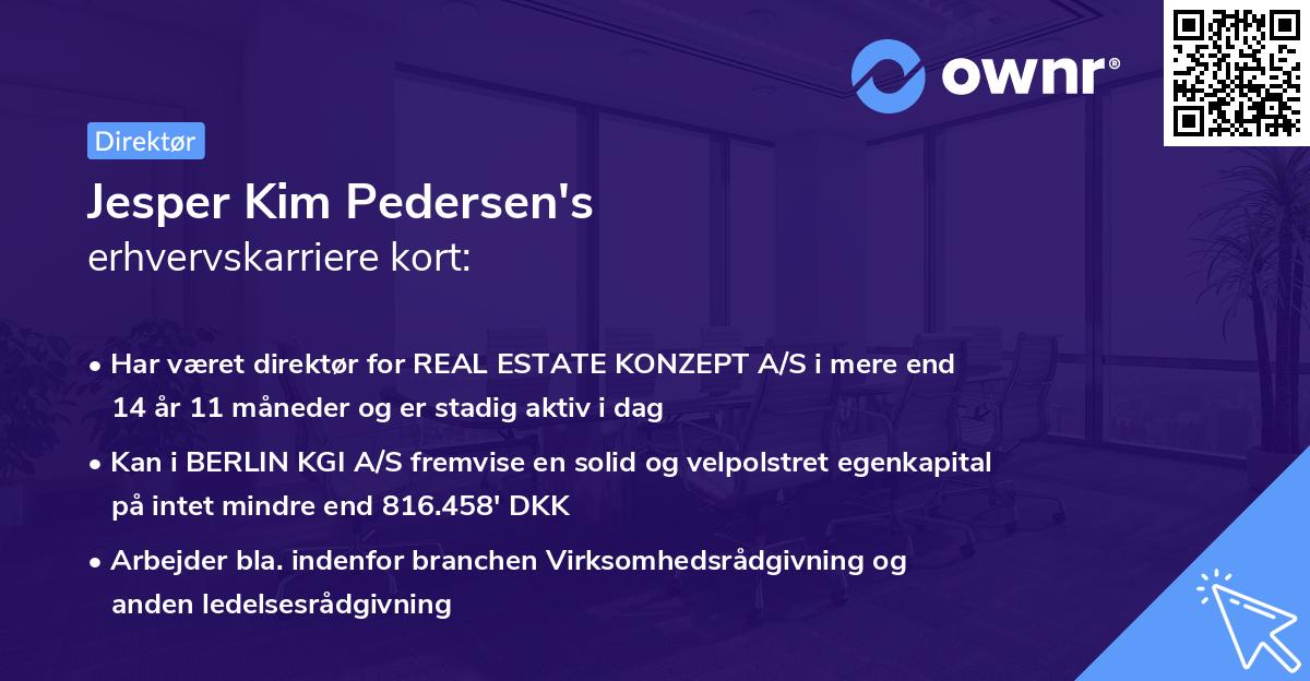 Jesper Kim Pedersen's erhvervskarriere kort