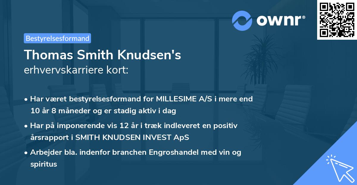 Thomas Smith Knudsen's erhvervskarriere kort