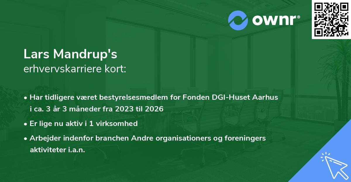 Lars Mandrup's erhvervskarriere kort