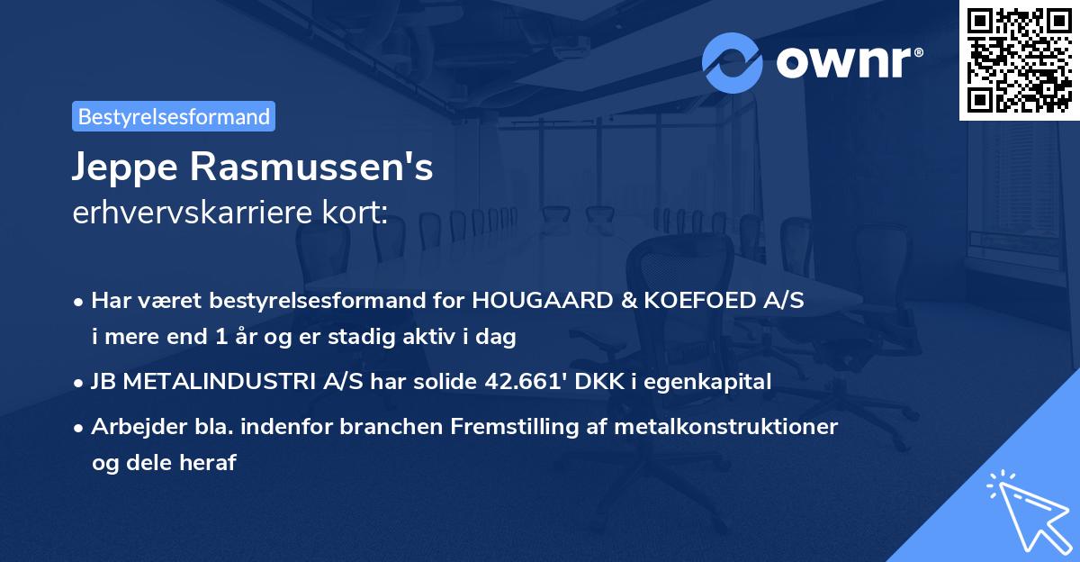 Jeppe Rasmussen's erhvervskarriere kort