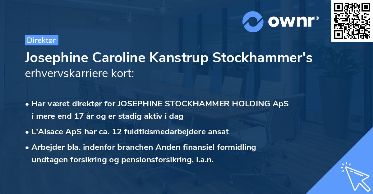 Josephine Caroline Kanstrup Stockhammer's erhvervskarriere kort
