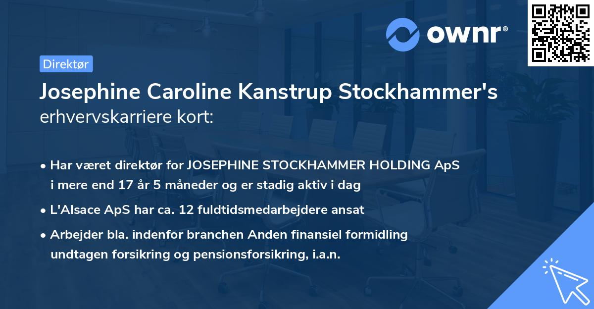 Josephine Caroline Kanstrup Stockhammer's erhvervskarriere kort