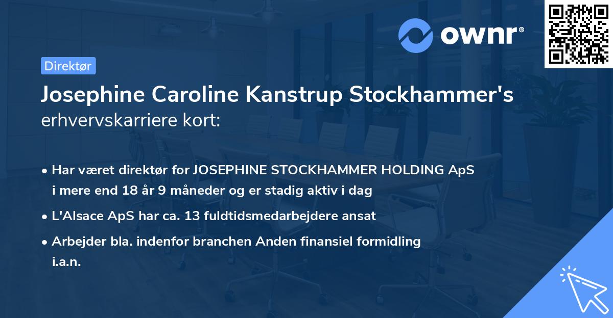 Josephine Caroline Kanstrup Stockhammer's erhvervskarriere kort