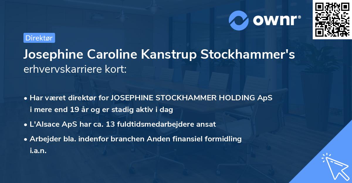 Josephine Caroline Kanstrup Stockhammer's erhvervskarriere kort