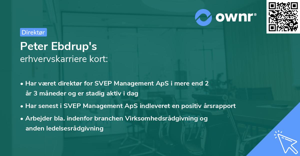 Peter Ebdrup's erhvervskarriere kort