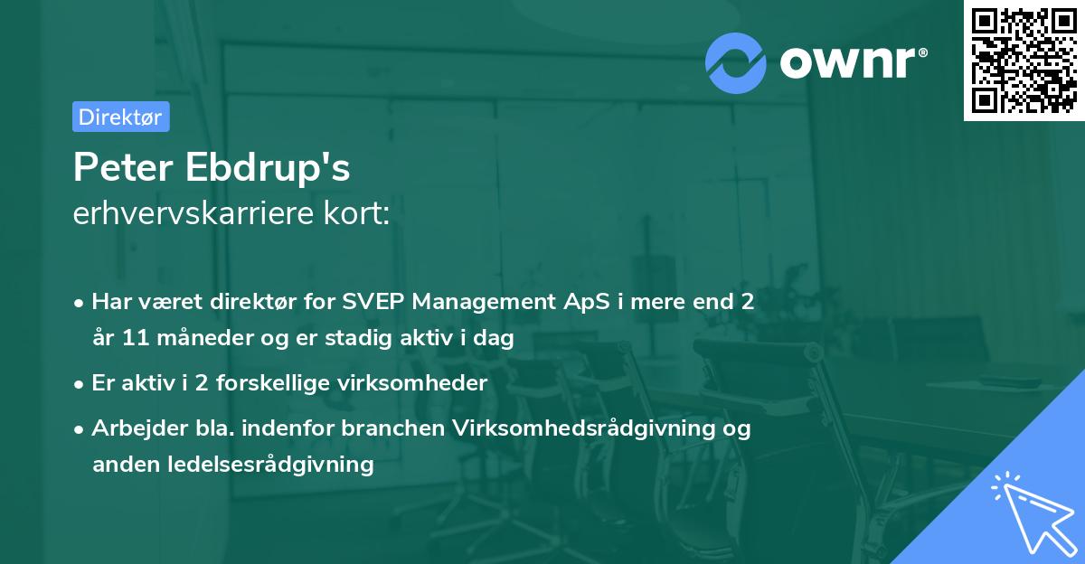 Peter Ebdrup's erhvervskarriere kort