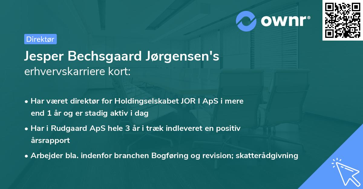 Jesper Bechsgaard Jørgensen's erhvervskarriere kort