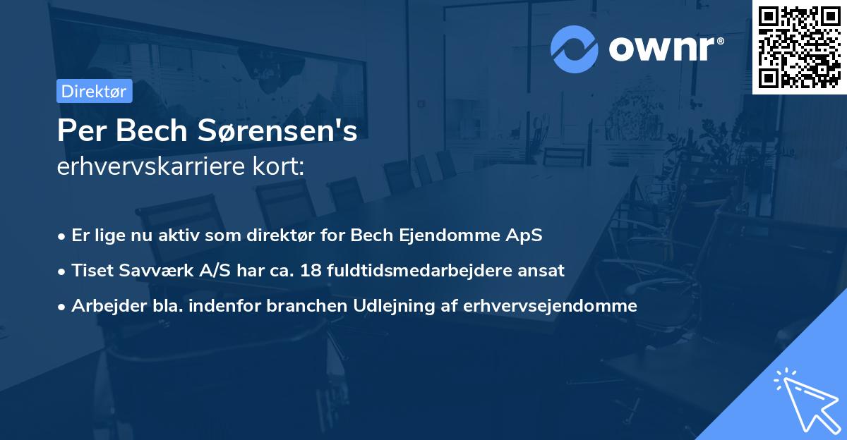 Per Bech Sørensen's erhvervskarriere kort